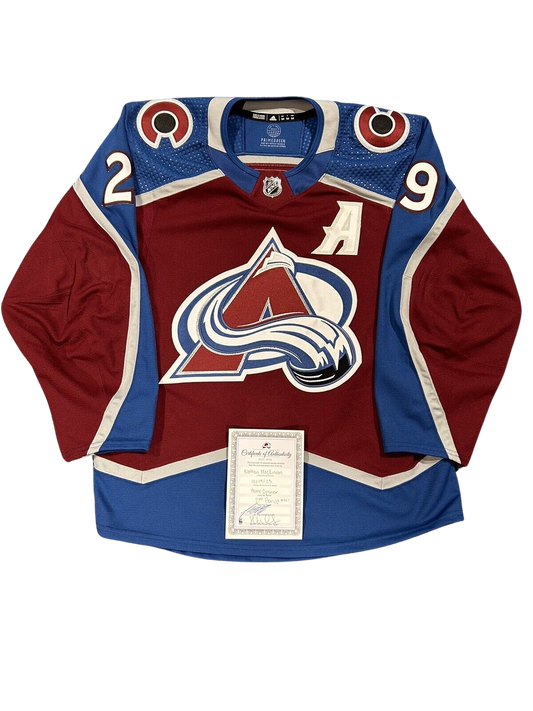 Nathan MacKinnon 2023/24 Opening Night Game Worn Jersey