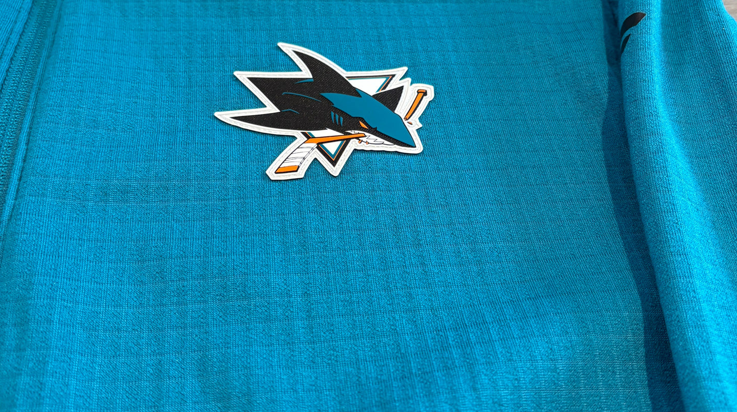 San Jose Sharks Team Issued Fanatics Teal Men's 1/4 Zip (XL)