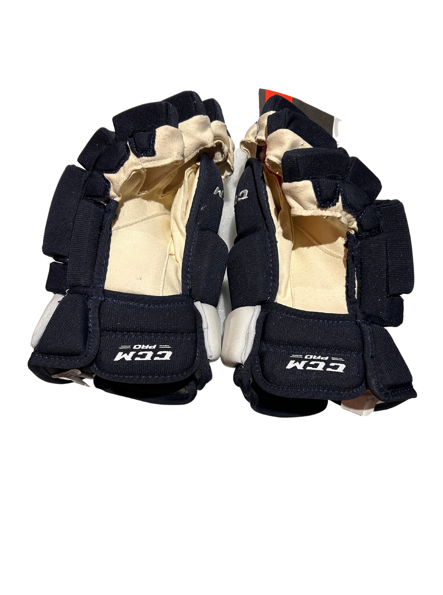 New Player Issued Navy & White Colorado Avalanche CCM HG97 Gloves (Multiple Sizes)
