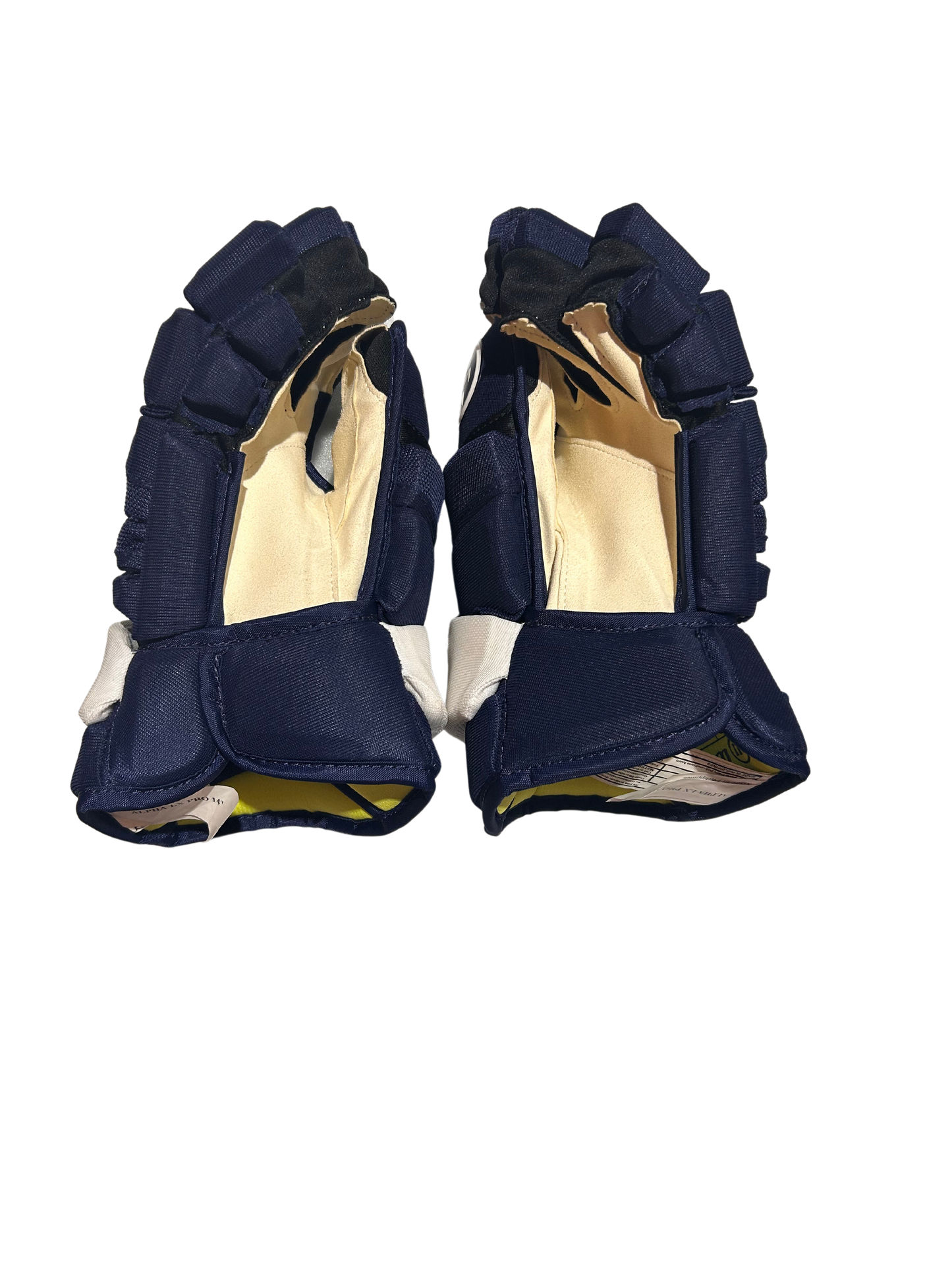 New Player Issued Navy & White Colorado Avalanche Warrior LX Pro Gloves (Multiple Sizes)