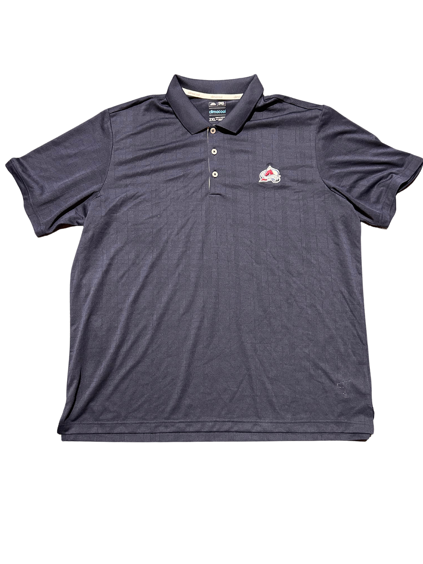 Colorado Avalanche Blue Striped Pattern Golf Polo