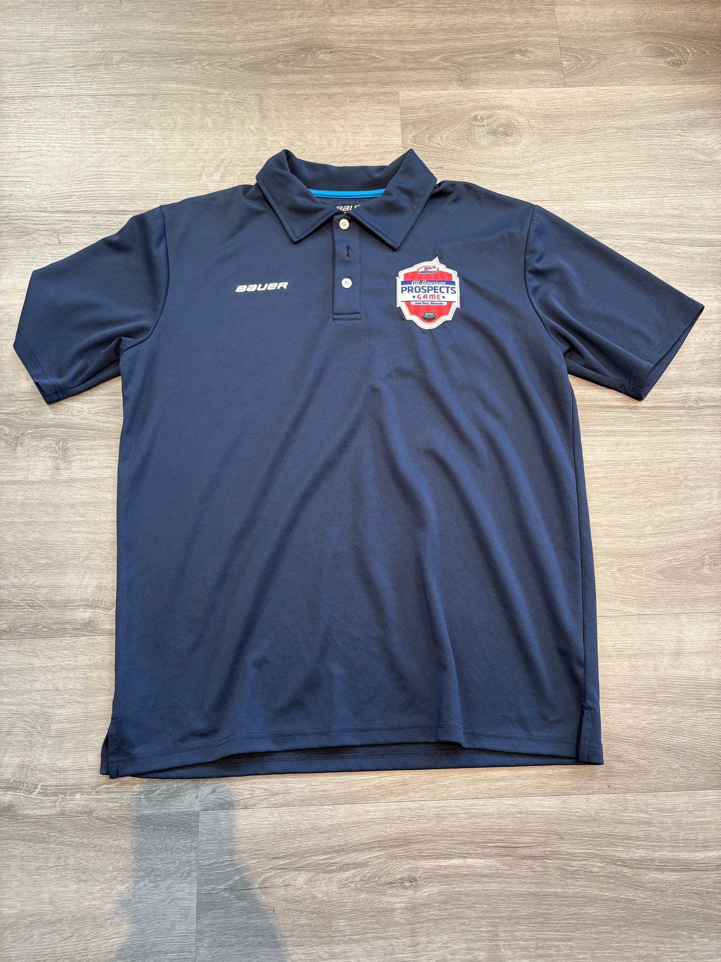 New USA Blue Bauer 2018 All-American Prospects Game Short Sleeve Polo (Large)