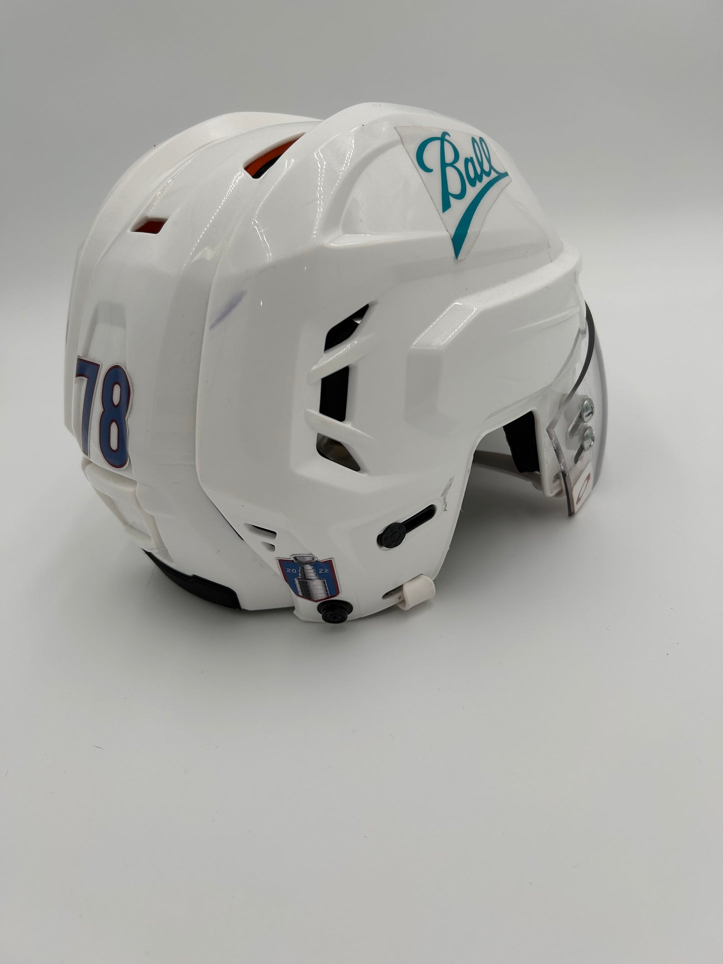 Colorado Avalanche 2021/22 Stanley Cup Finals Game Worn Away Helmets