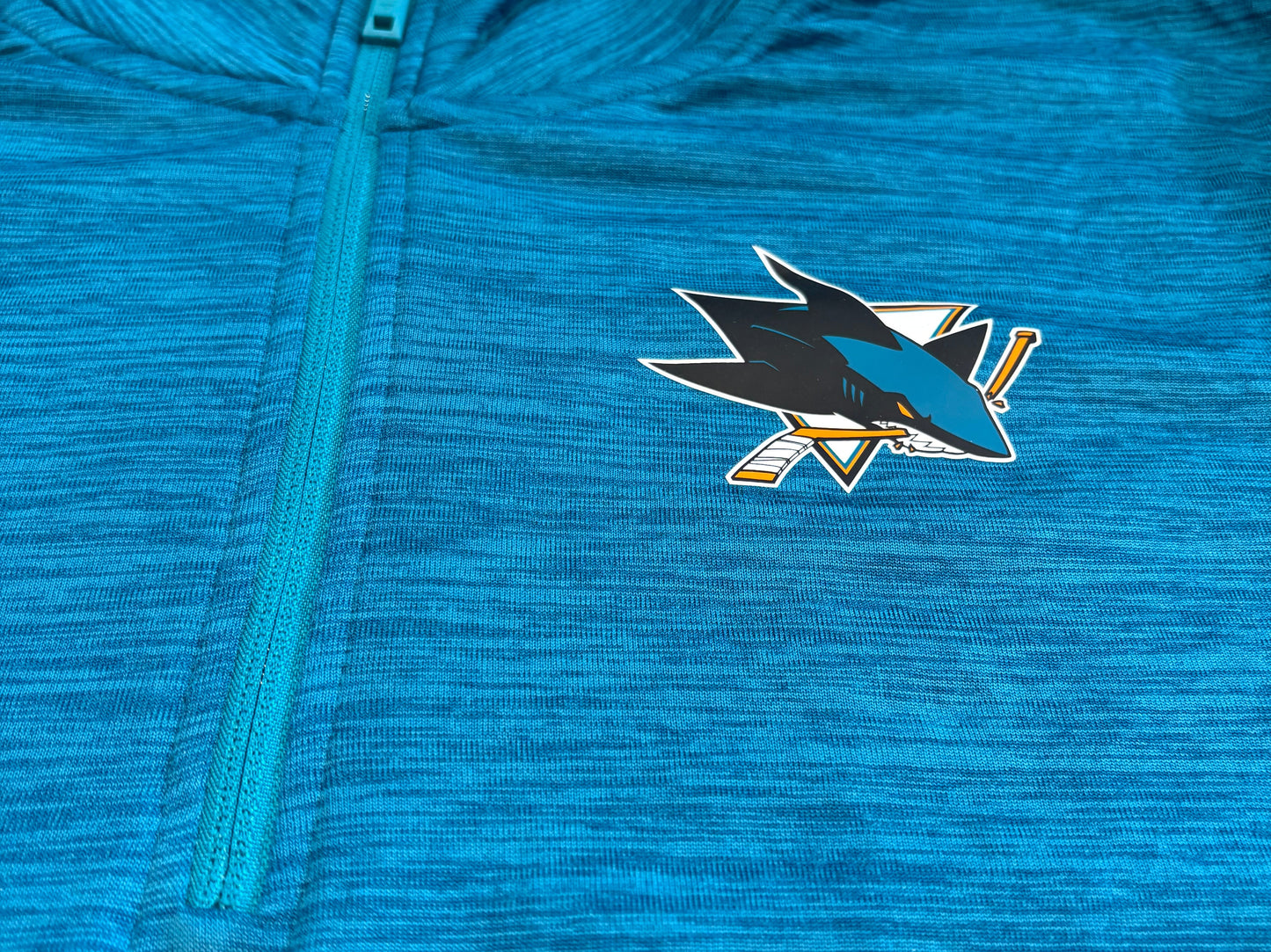San Jose Sharks Team Issued Fanatics Teal Men's 1/4 Zip (Ocean)