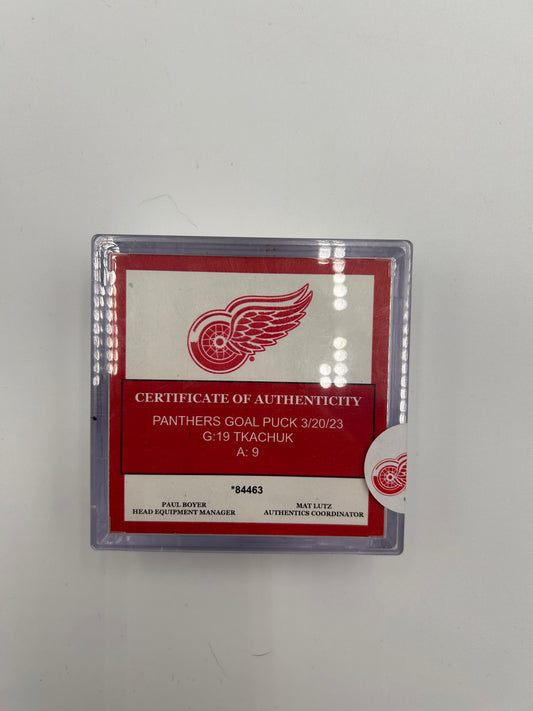 Matthew Tkachuk Florida Panthers Goal Puck