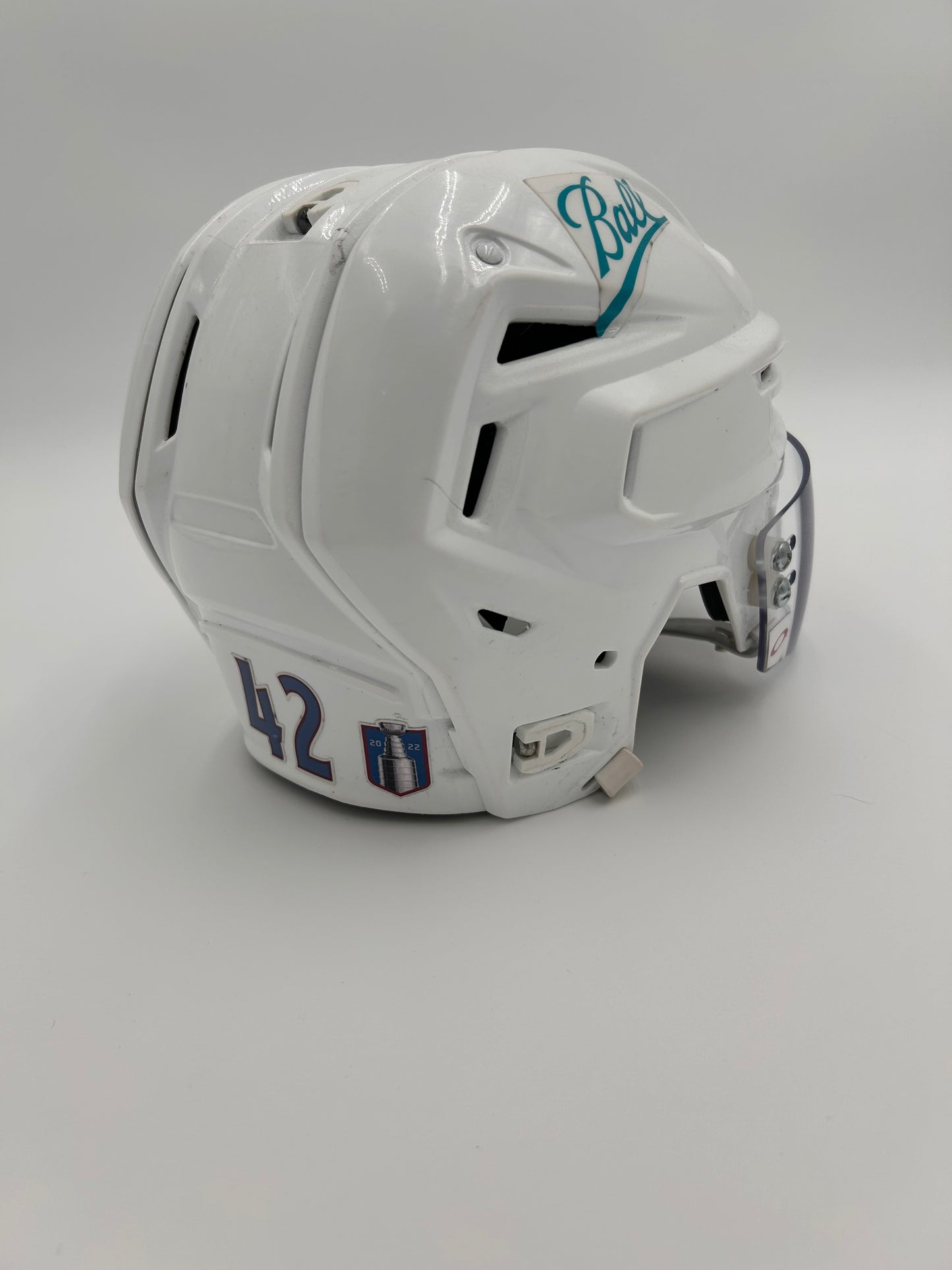 Colorado Avalanche 2021/22 Stanley Cup Finals Game Worn Away Helmets