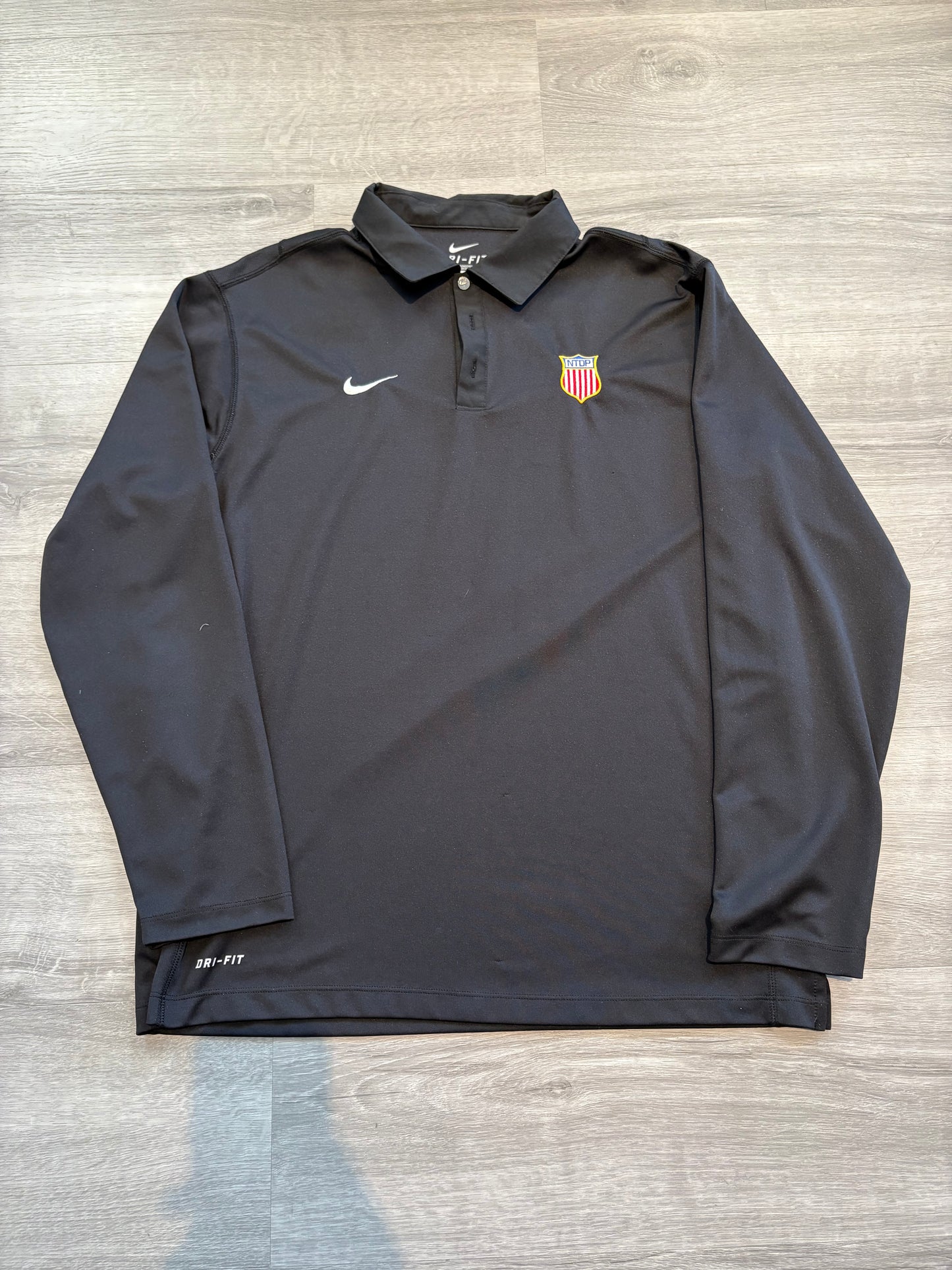 New Team USA NTDP Black Nike Long Sleeve Polo (Large)