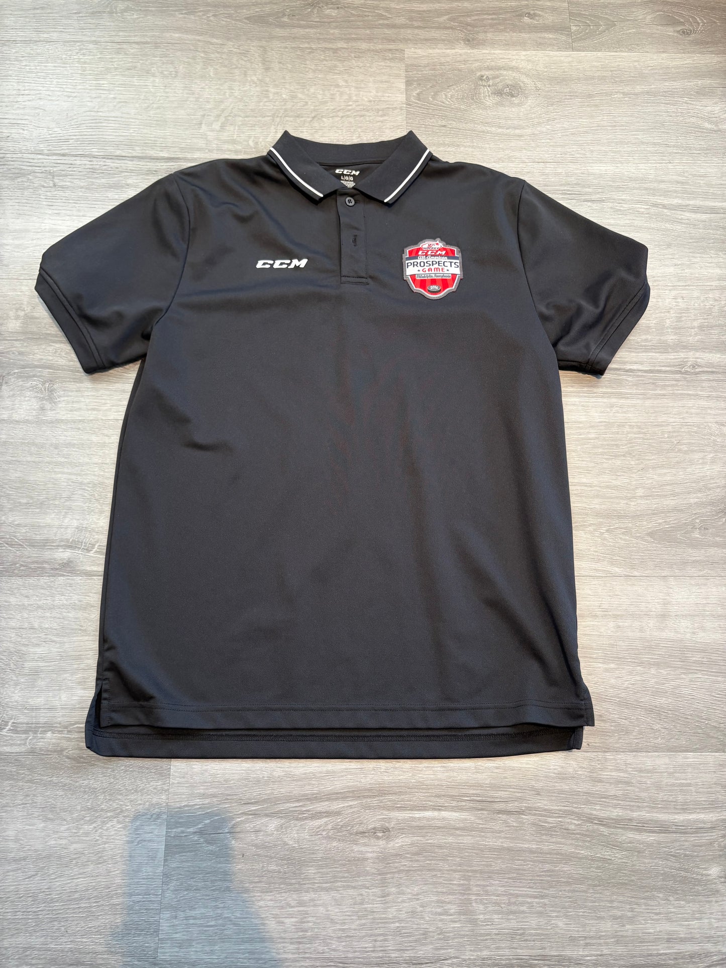 New USA Black CCM 2016 All-American Prospects Game Short Sleeve Polo (Large)