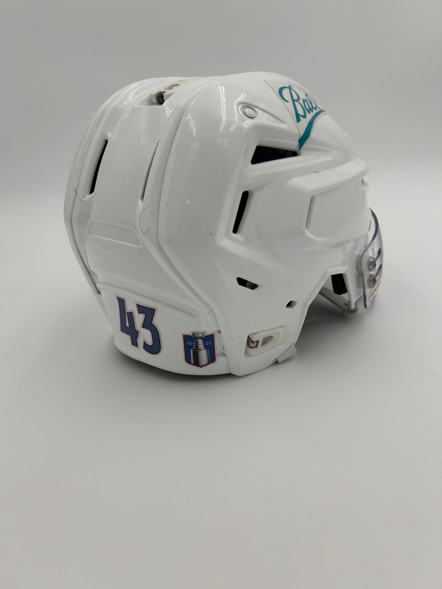 Colorado Avalanche 2021/22 Stanley Cup Finals Game Worn Away Helmets