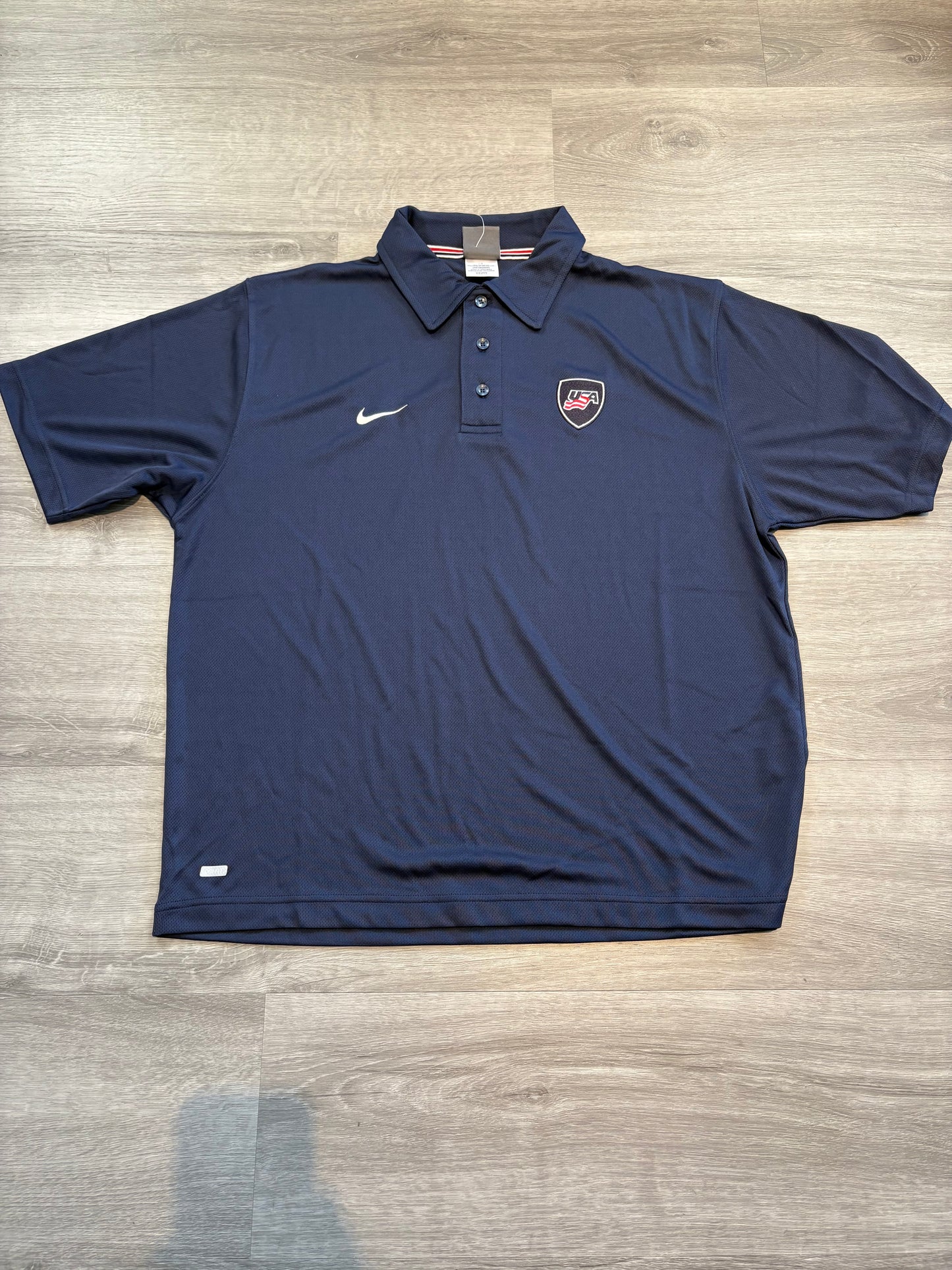 New Team USA Blue Nike Short Sleeve Polo (Large)