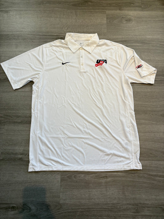 New Team USA White Nike Short Sleeve Polo (Large)