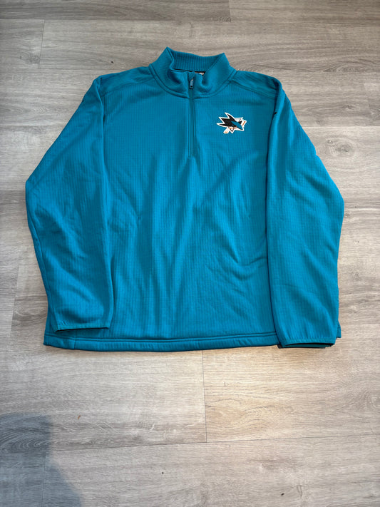 San Jose Sharks Team Issued Fanatics Teal Men's 1/4 Zip (XL)