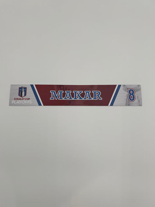 Cale Makar 2023 Playoff Used Locker Room Nameplate