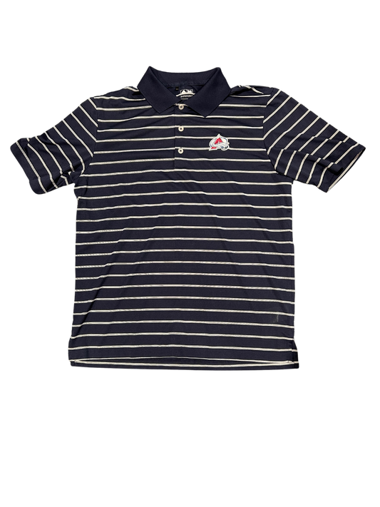 Colorado Avalanche Blue Striped Golf Polo