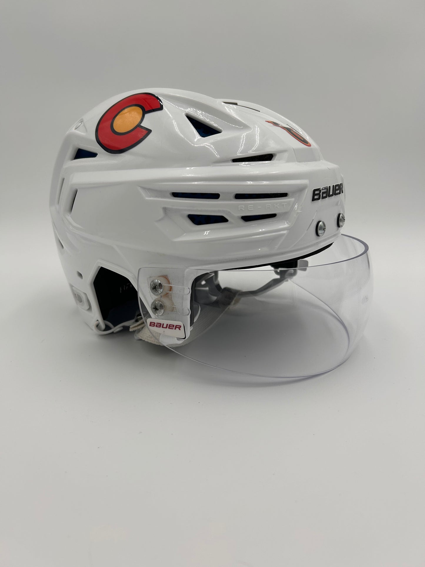 Cale Makar 2022/23 Game Worn Reverse Retro Helmet