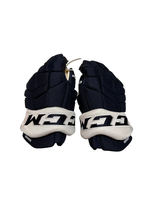 New Navy & White Colorado Avalanche 14" CCM HGTK Gloves (Multiple Players)