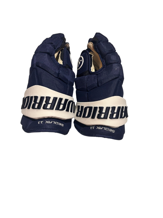 New Player Issued Navy & White Colorado Avalanche Warrior LX Pro Gloves (Multiple Sizes)