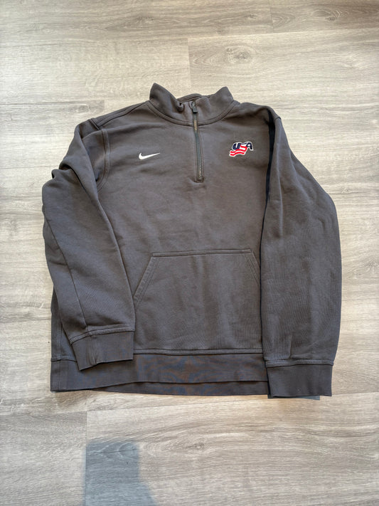 New Team USA Gray 1/4 Zip Nike Pullover (Large)