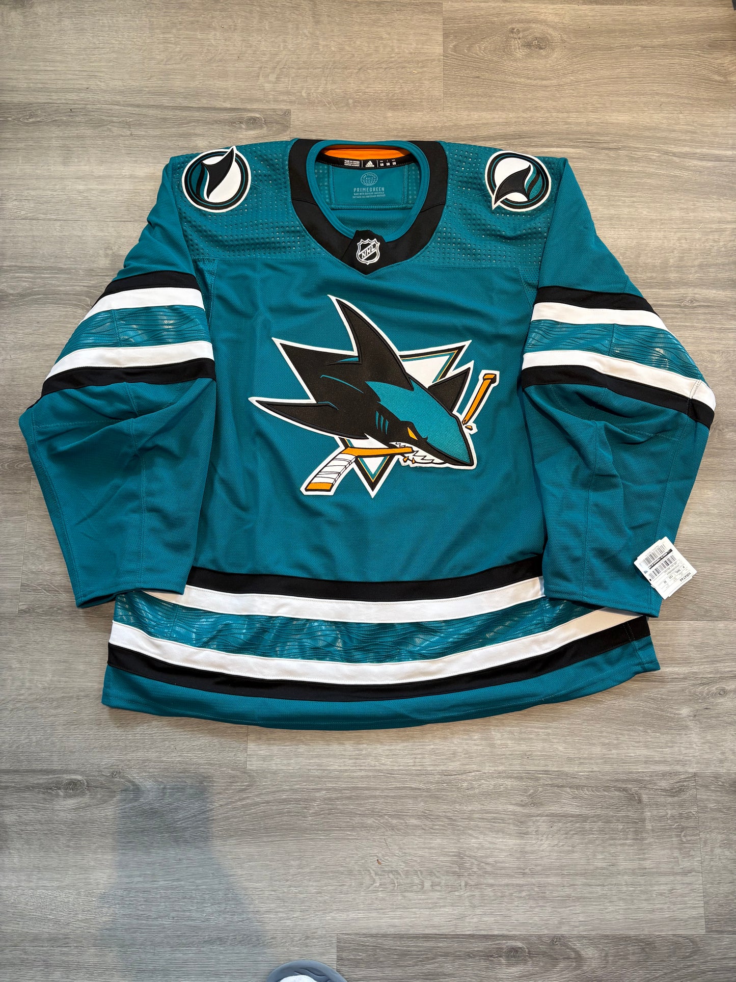 San Jose Sharks Home Adidas Made in Canada Jersey