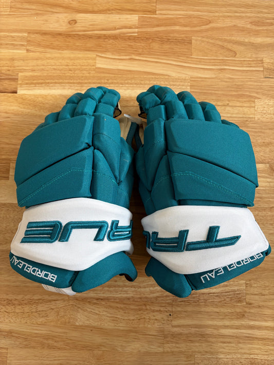 New San Jose Sharks True 14" Pro Stock Borderleau Catalyst 9X Pro Gloves