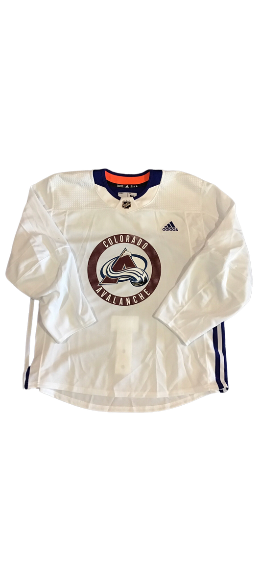 Colorado Avalanche White Numbered Practice Jersey (Multiple Sizes & Numbers)