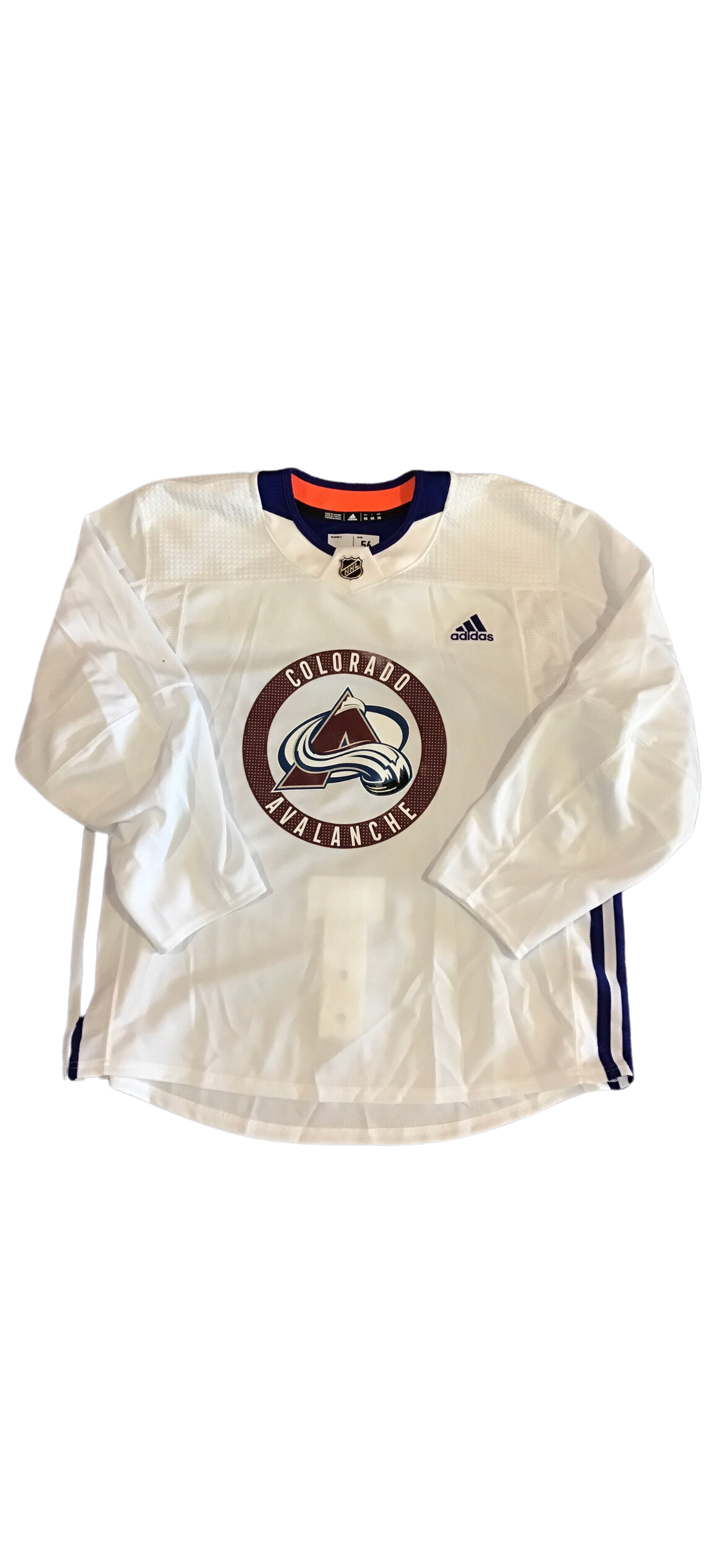 Colorado Avalanche White Numbered Practice Jersey (Multiple Sizes & Numbers)