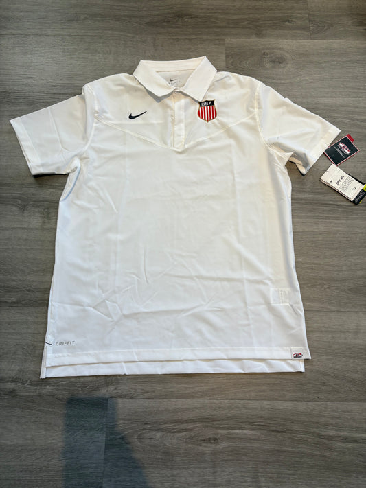 New Team USA NDTP White Nike Short Sleeve Polo (Large)