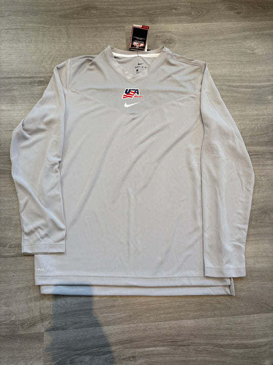 New Team USA Gray Nike Long Sleeve Shirt (Large)