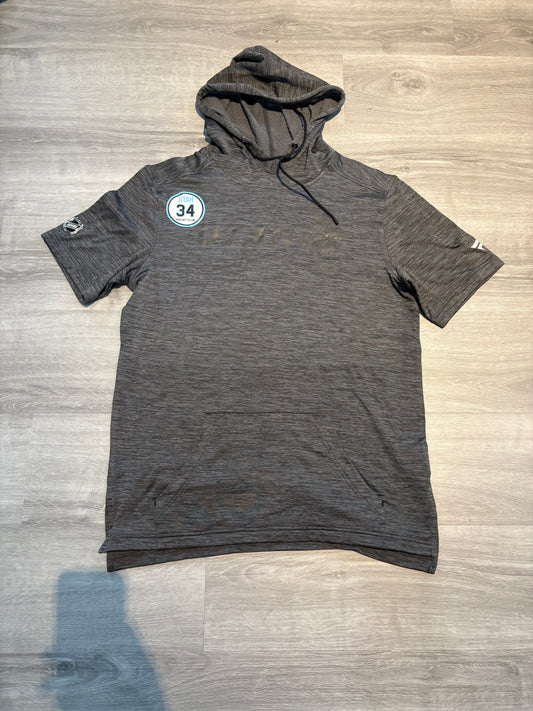 Utah Hockey Club Player Worn 1/2 Sleeve Dark Gray Hoodie