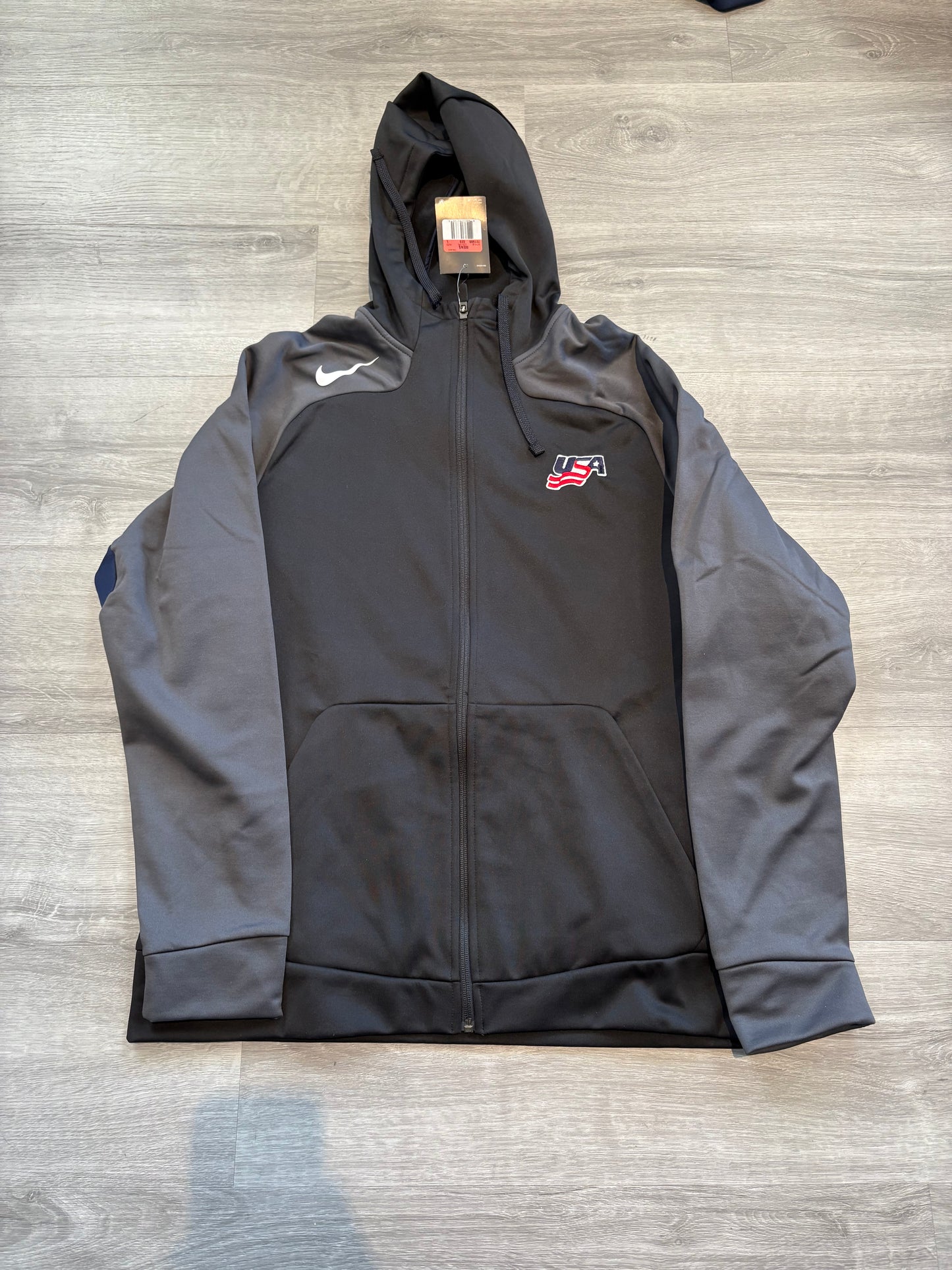 New Black Nike Team USA Full Zip Sweatshirt (Large)