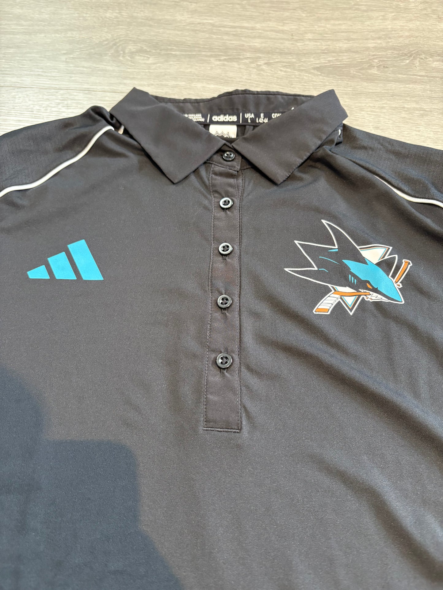 San Jose Sharks Black Women's Adidas Polo