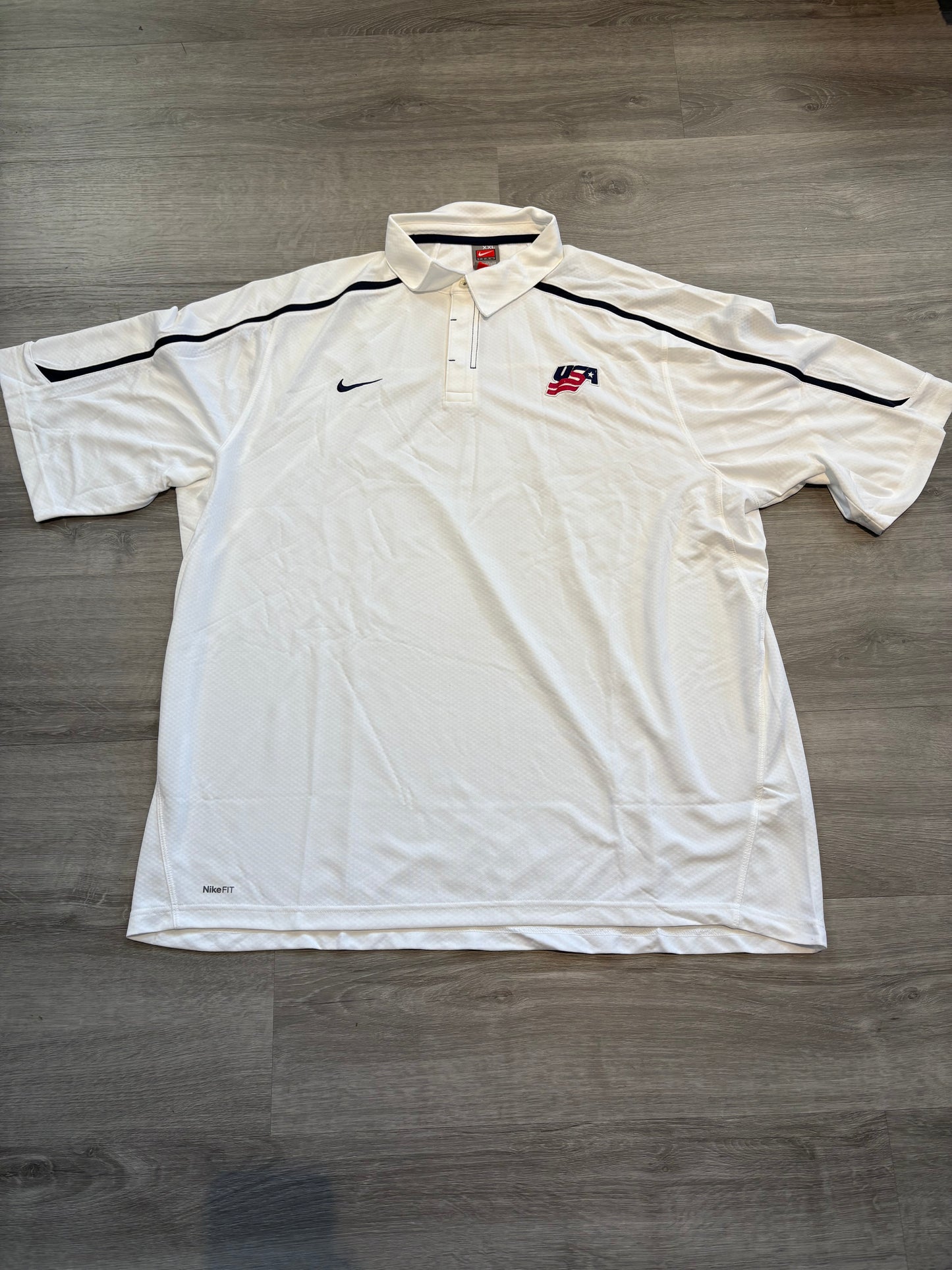 New Team USA White Nike Short Sleeve Polo (XXL)