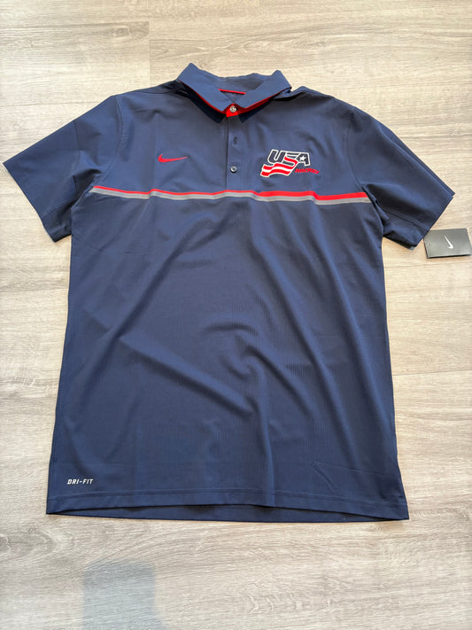 New Team USA Blue Nike Short Sleeve Polo (Large)