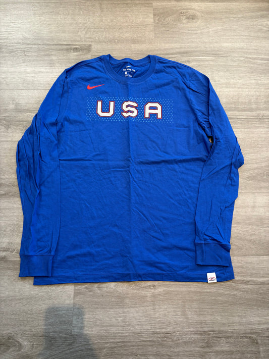 New Team USA Blue Nike Long Sleeve Shirt (Large)