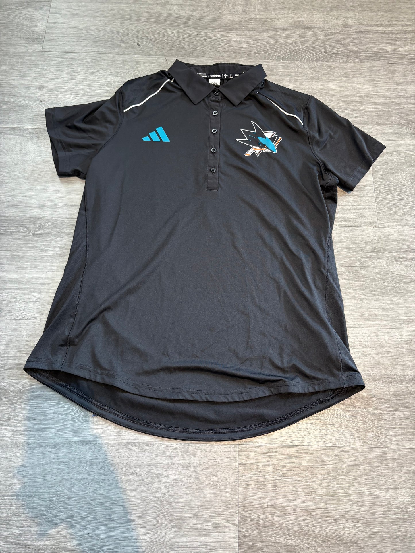 San Jose Sharks Black Women's Adidas Polo