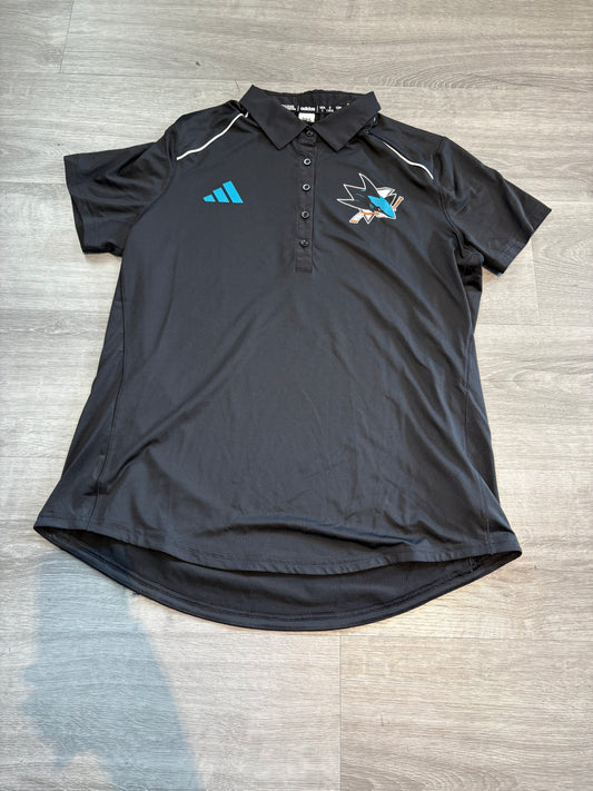 San Jose Sharks Black Women's Adidas Polo