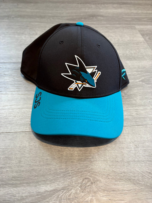 San Jose Sharks Team Issued Fanatics Black Men's Fitted Hat (SJS)