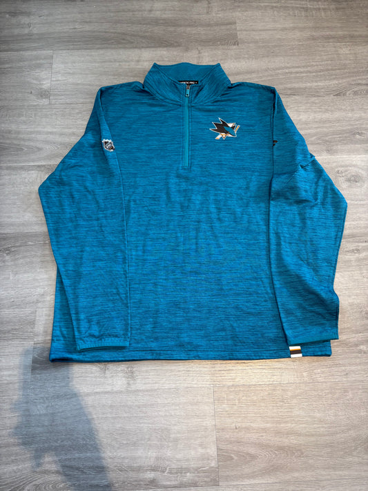 San Jose Sharks Team Issued Fanatics Teal Men's 1/4 Zip (Ocean)