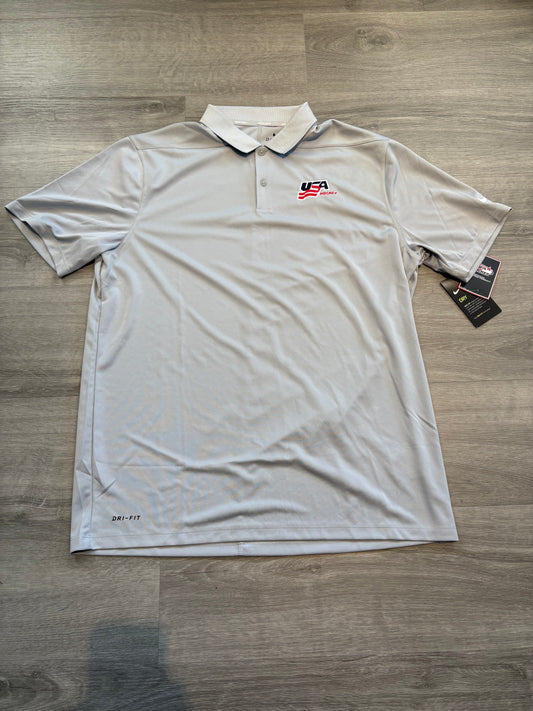 New Team USA Gray Nike Short Sleeve Polo (Large)