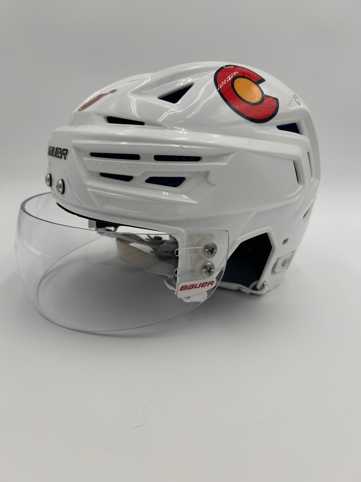 Cale Makar 2022/23 Game Worn Reverse Retro Helmet