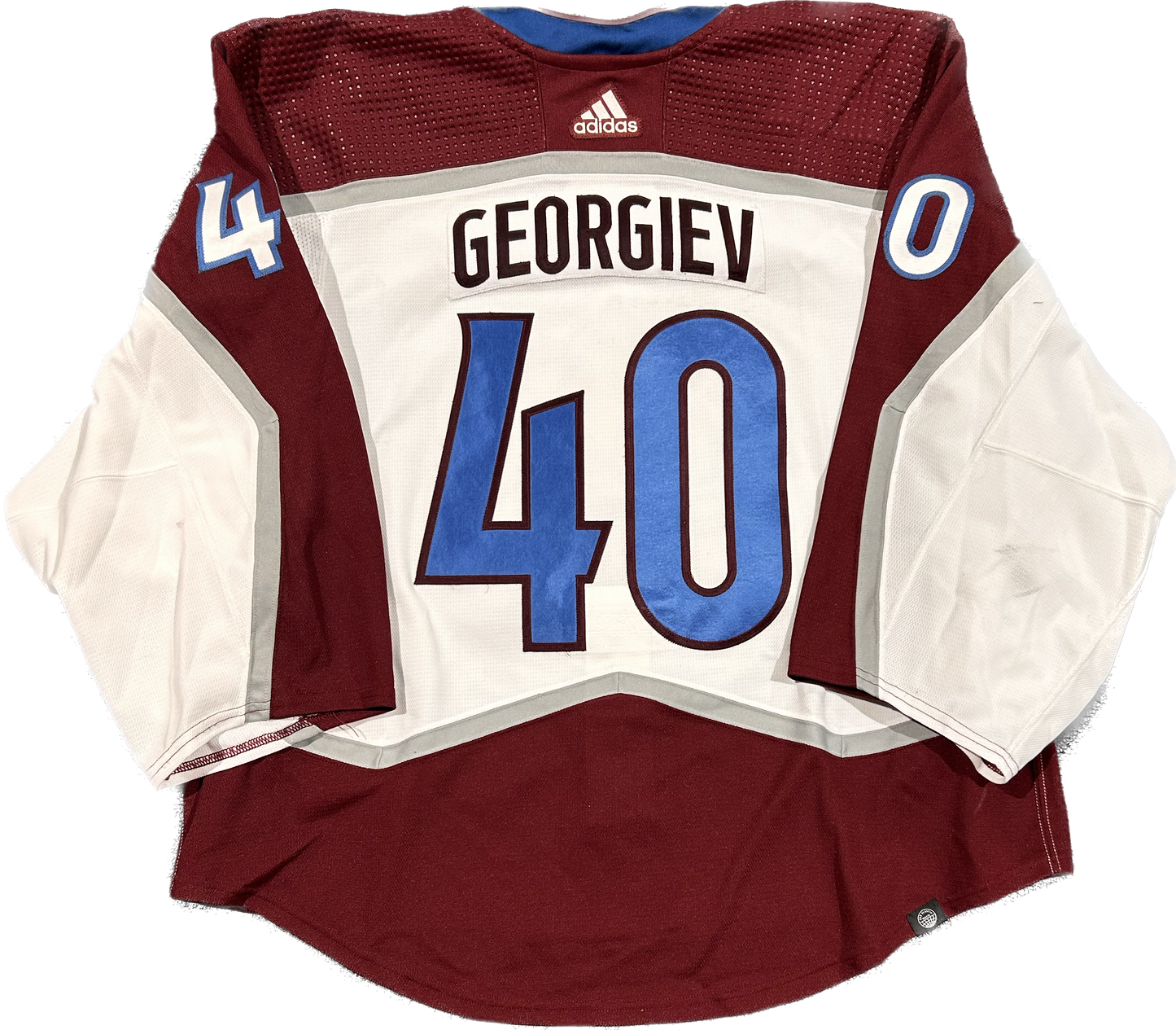 Alexander Georgiev 2022/23 Colorado Avalanche Away #40 Game Worn Jersey