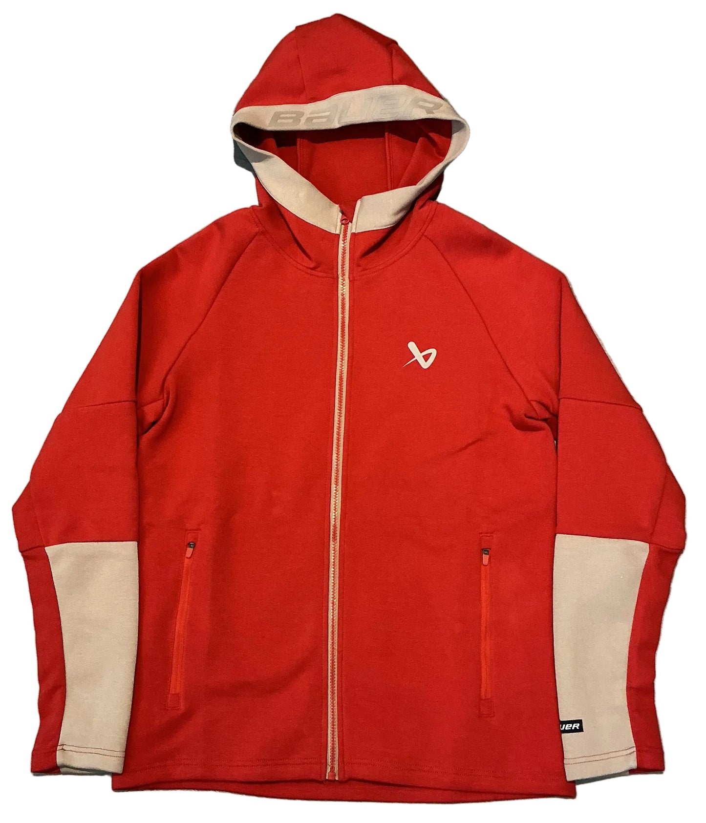 New Red Bauer Hyperlite Color Block Full Zip Sweatshirt