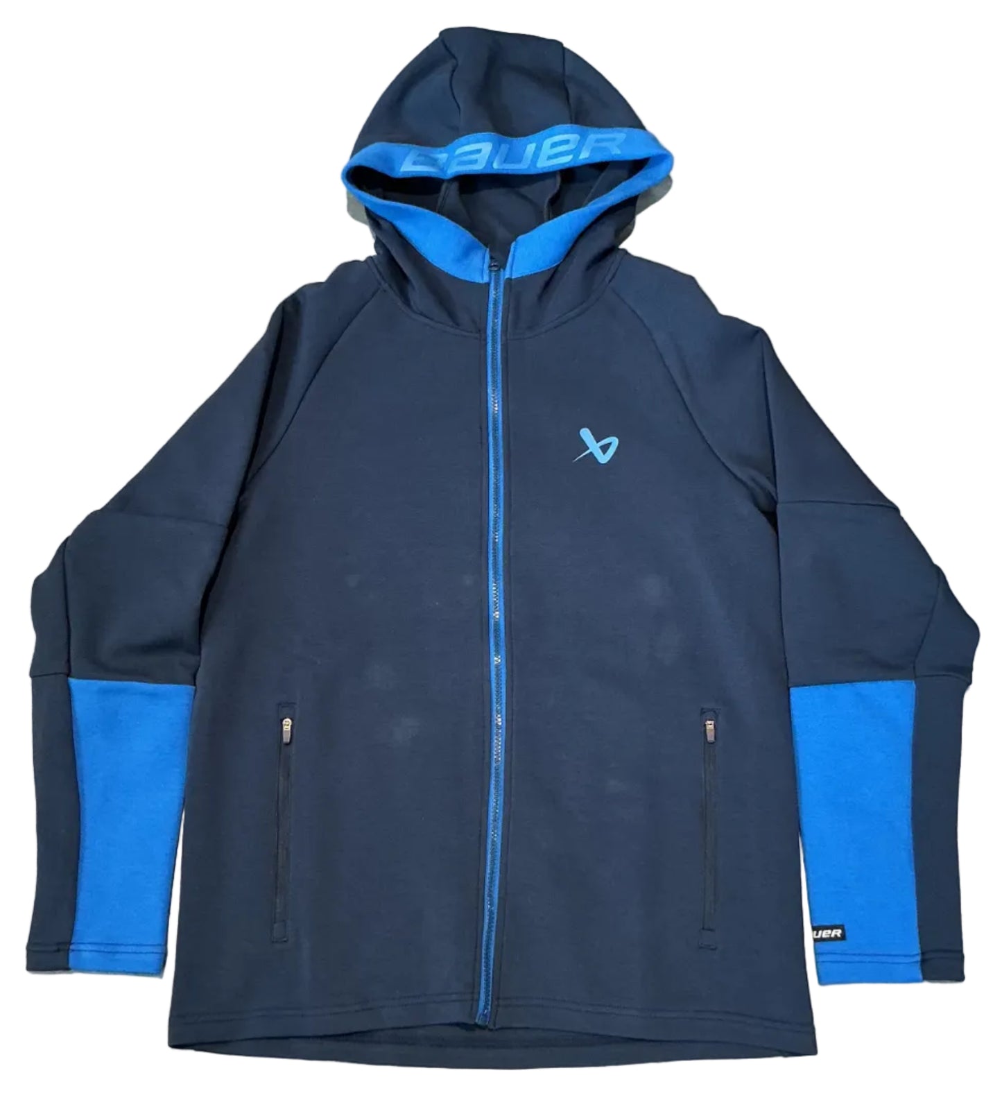 New Blue Bauer Hyperlite Color Block Full Zip Sweatshirt