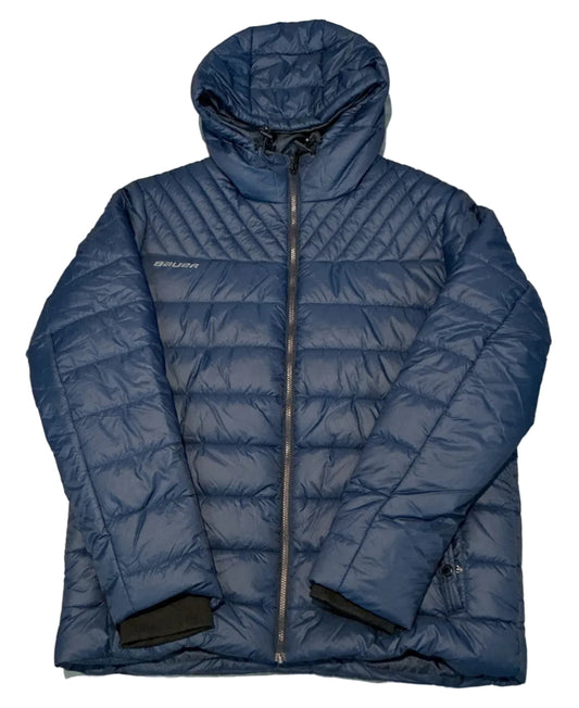 New Navy Bauer Supreme Hooded Puffer Jacket