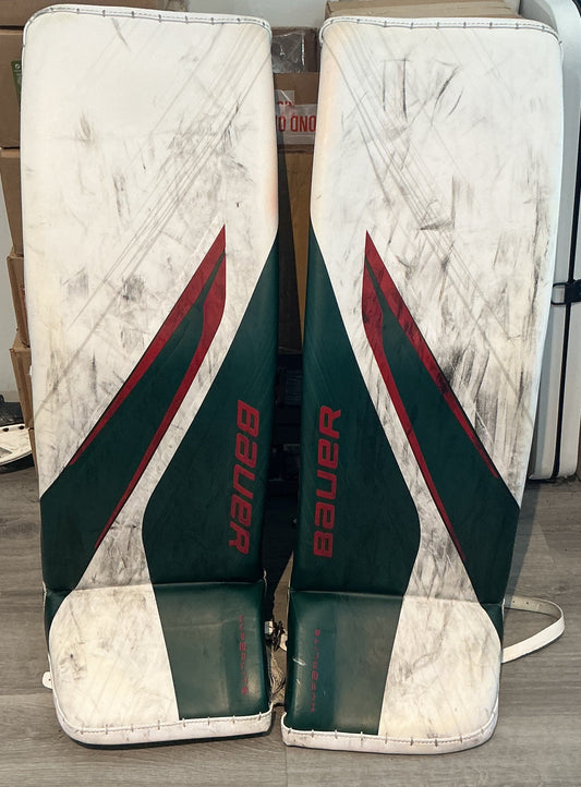 Minnesota Wild Wallstedt 36" Bauer Hyperlite 2 Goalie Leg Pads Pro Stock (Used)